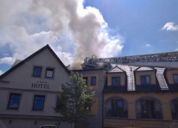 Požár hotelu Zlatá Lípa v Děčíně