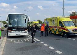 Nehoda dvou autobusů v Praze