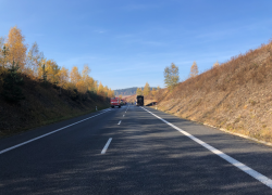 Požár autobus u obce Dubno