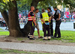 Velitel zásahu hasičů muži jeho úmysl skočit rozmluvil